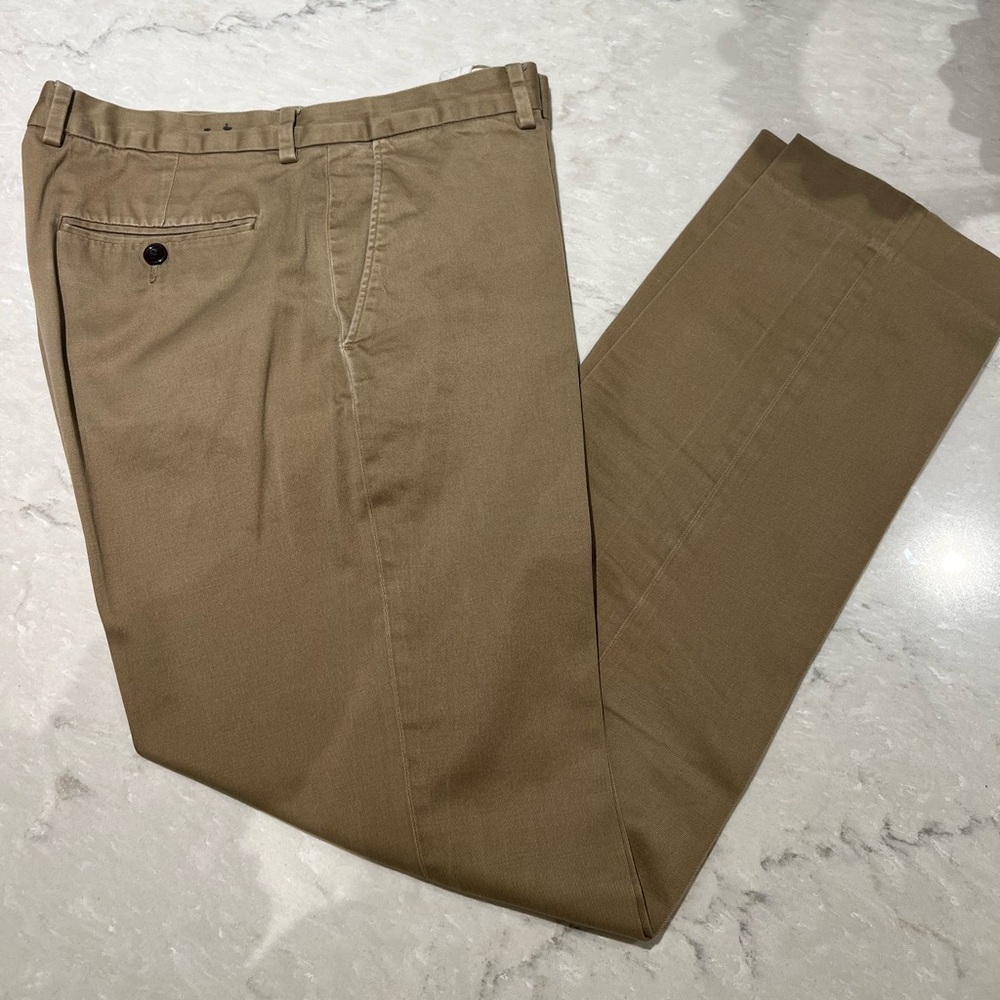 J. Crew Men’s Bowery Stretch Khaki Cotton Pants 32L W32, Slim
